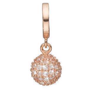 Christina Collect 925 sterling silver Sparkling World beautiful rose gold plated hanging charm, ball filled with glittering white topaz, model 610-R60